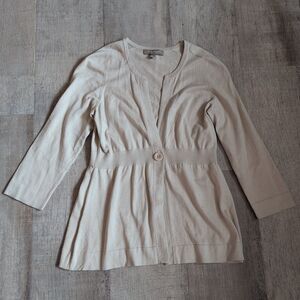 Tommy Bahama Silk Cotton Blend Womens Cardigan Beige Size XS